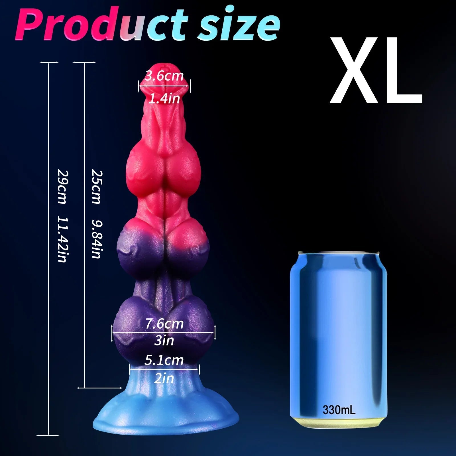 11 Inch Fantasy Multi Knot Dog Dildo - DOG KNOT LUXE