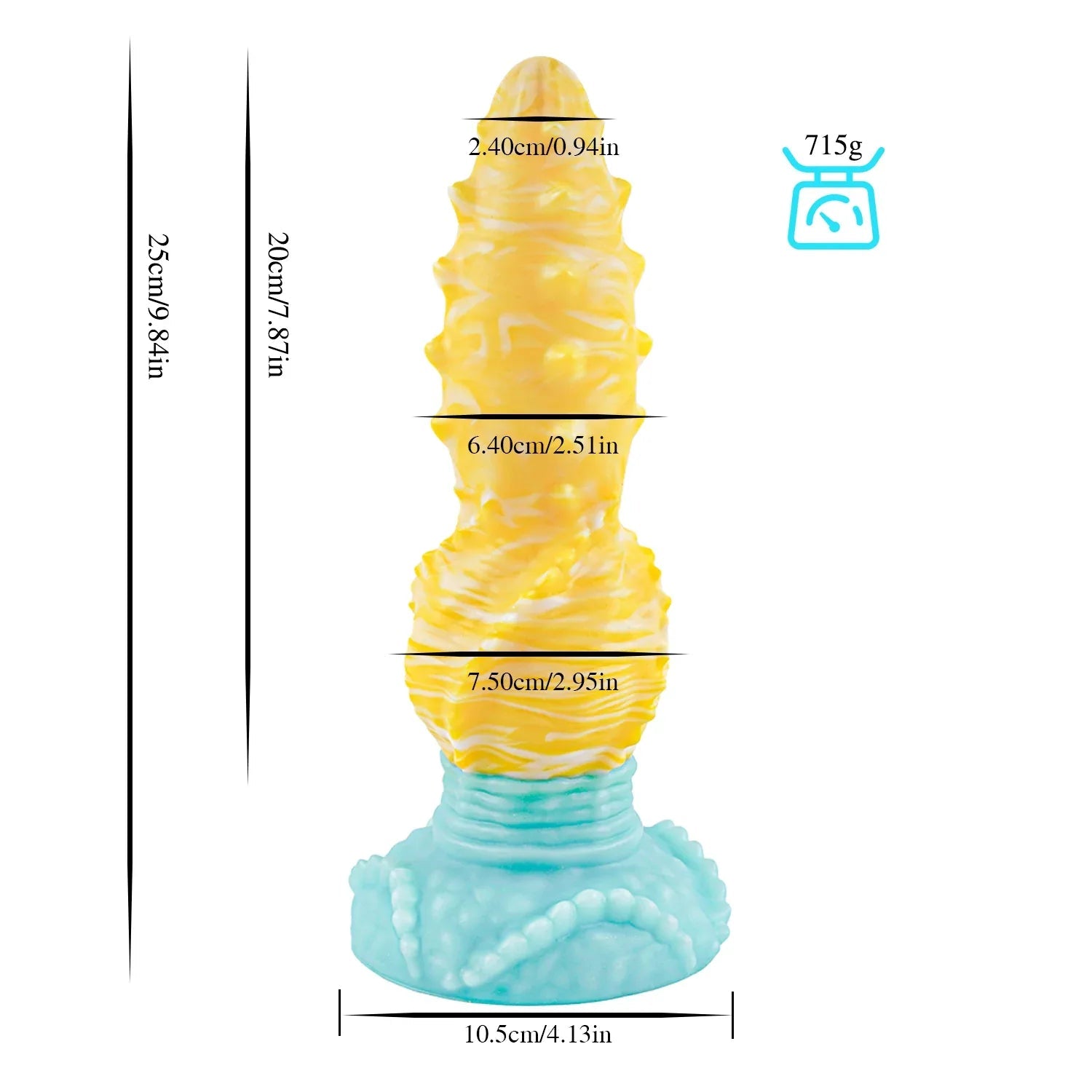 9 Inch Glow In The Dark Spiked Fantasy Knot Dildo - DOG KNOT LUXE