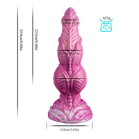 9 Inch Ribbed Glow In The Dark Monster Knotted Dildo - DOG KNOT LUXE
