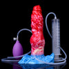 Red Silicone Inflatable Ejaculating Dog Dildo