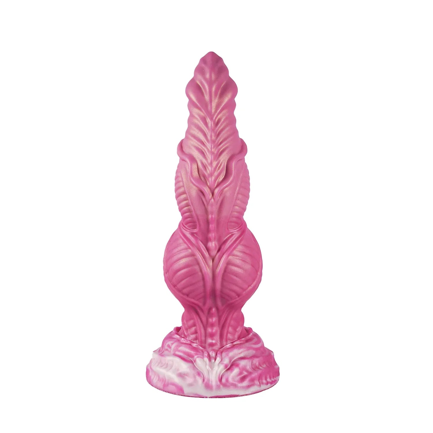 9 Inch Ribbed Glow In The Dark Monster Knotted Dildo - DOG KNOT LUXE