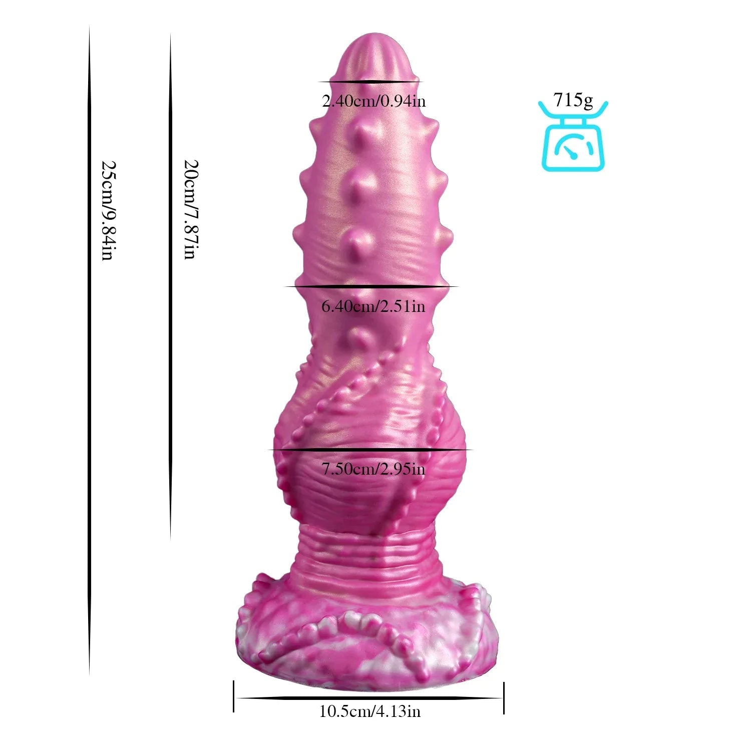 9 Inch Glow In The Dark Spiked Fantasy Knot Dildo - DOG KNOT LUXE
