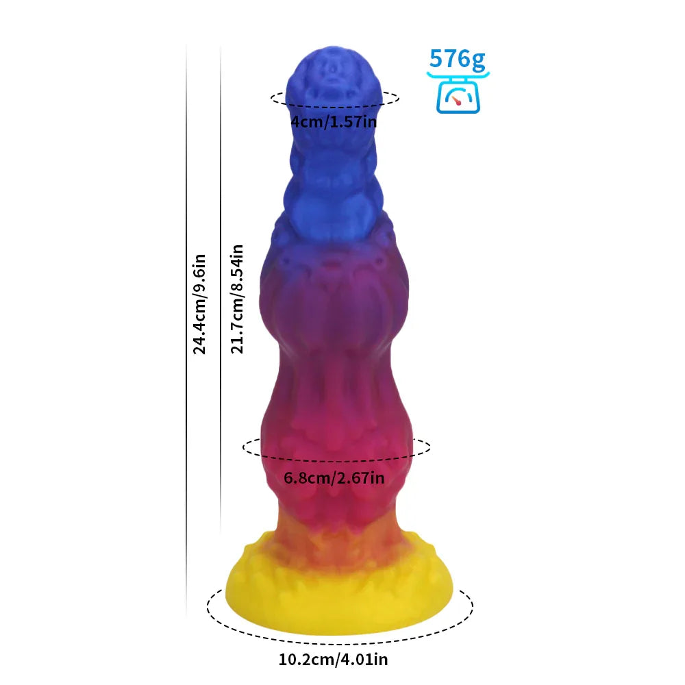 13 Inch Fantasy Monster Knotted Dildo with Suction Cup - DOG KNOT LUXE
