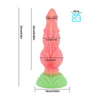 9 Inch Ribbed Glow In The Dark Monster Knotted Dildo - DOG KNOT LUXE