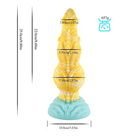 9 Inch Ribbed Glow In The Dark Monster Knotted Dildo - DOG KNOT LUXE