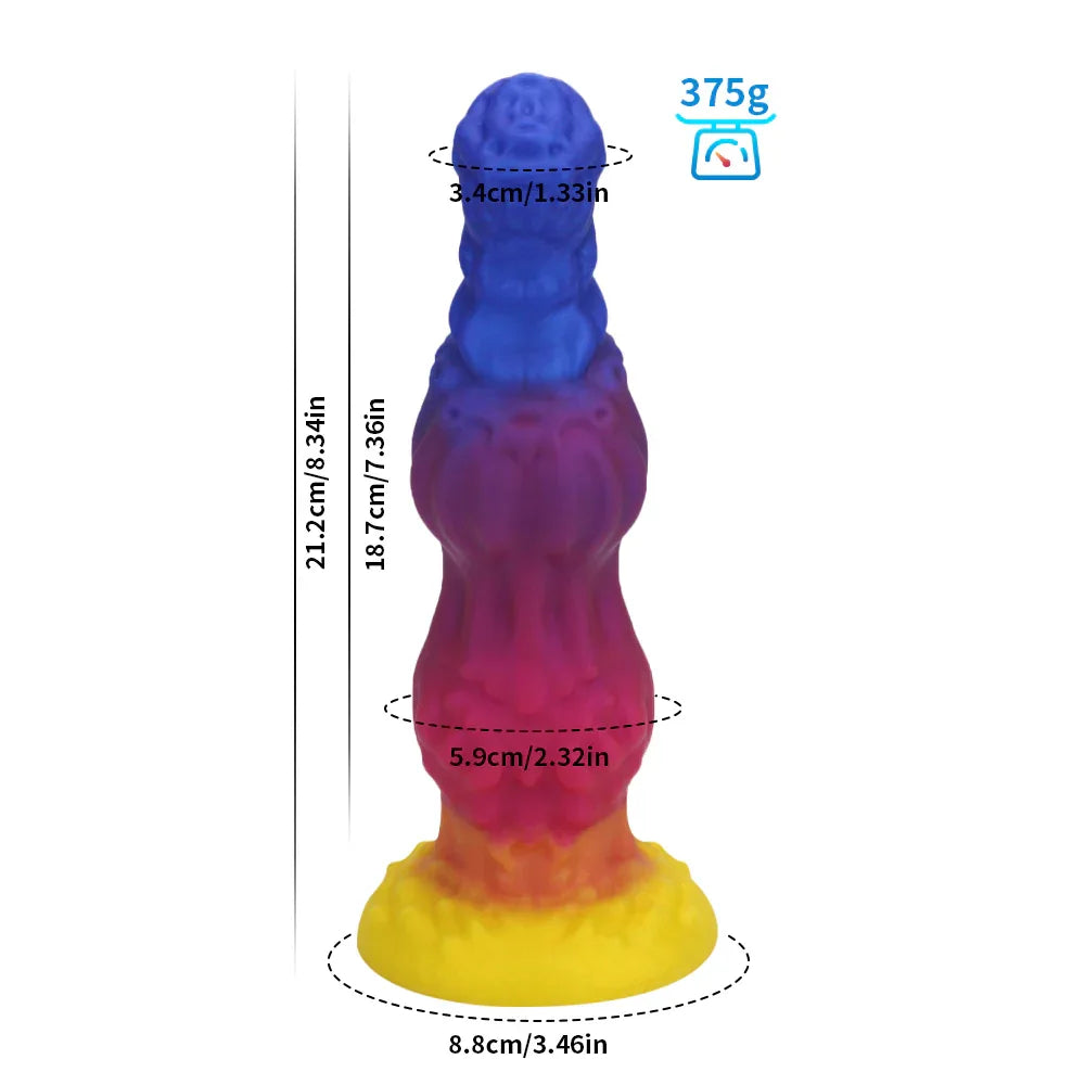 13 Inch Fantasy Monster Knotted Dildo with Suction Cup - DOG KNOT LUXE