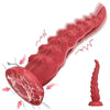 9.84 Inch Red Vibrating Silicone Tentacle Octopus Dildo